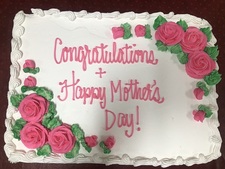 Cake at Coffee Hour to welcome and congratulate Fr. Nikodhim & Deacon Juxhin, and to extend Mother's Day wishes to our parish mothers